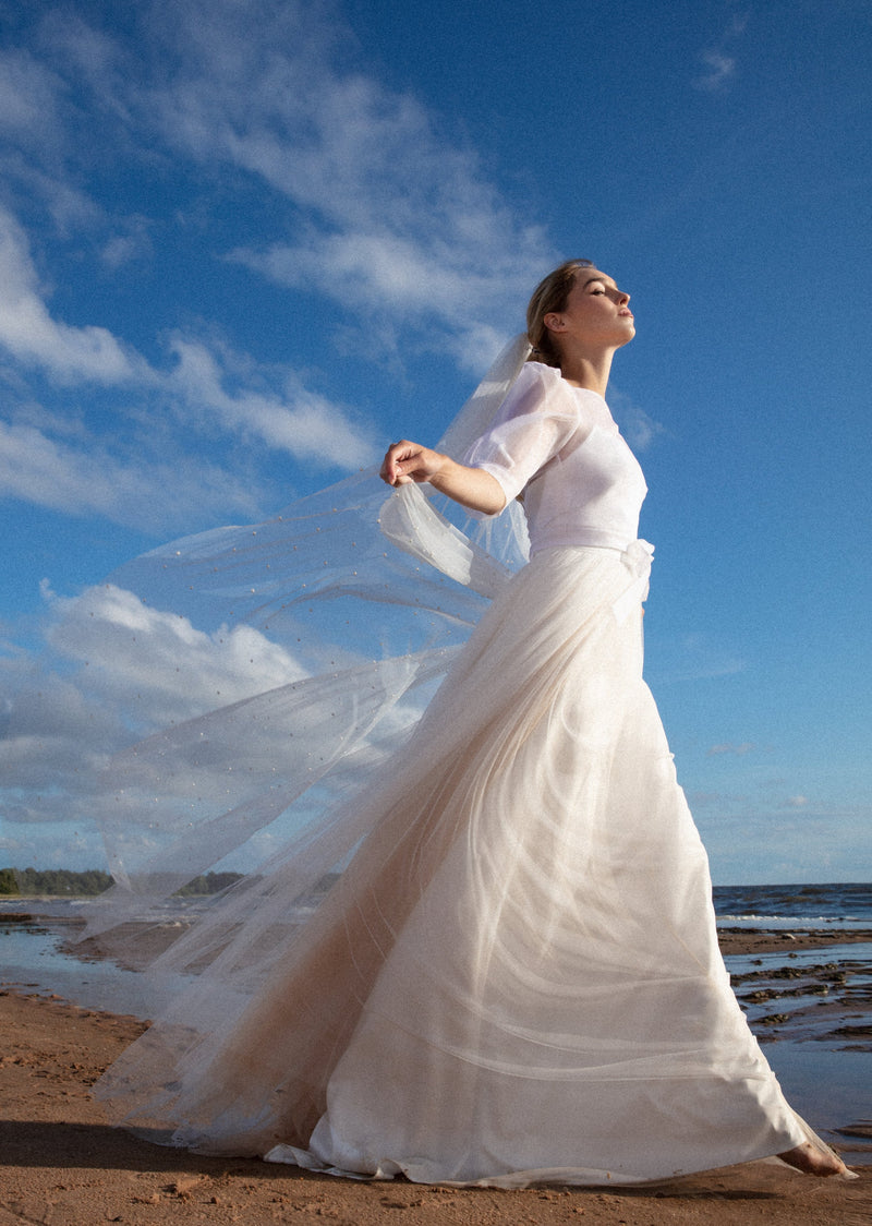 IZORA perle tulle veil