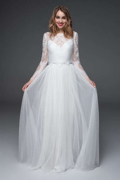 Bohemian Wedding Dresses with Sleeves | SADONI