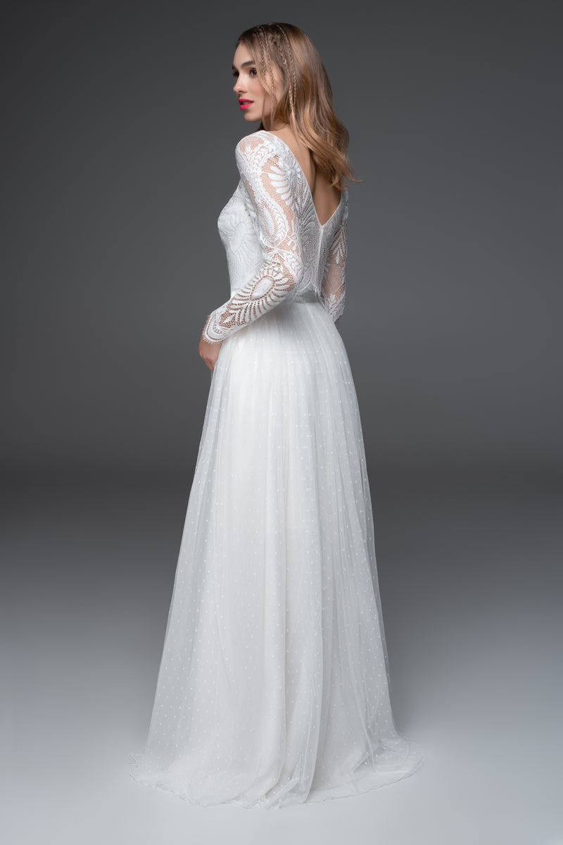 Bohemian Wedding Dresses with Sleeves SADONI – SADONI BRIDAL