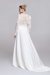 Lace top FAY with long wide sleeves. Mix&Match wedding outfit. Bridal separates.