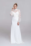 FIREFLY wedding dress | Beaded floral lace with long sleeves and slim mermaid silhouette