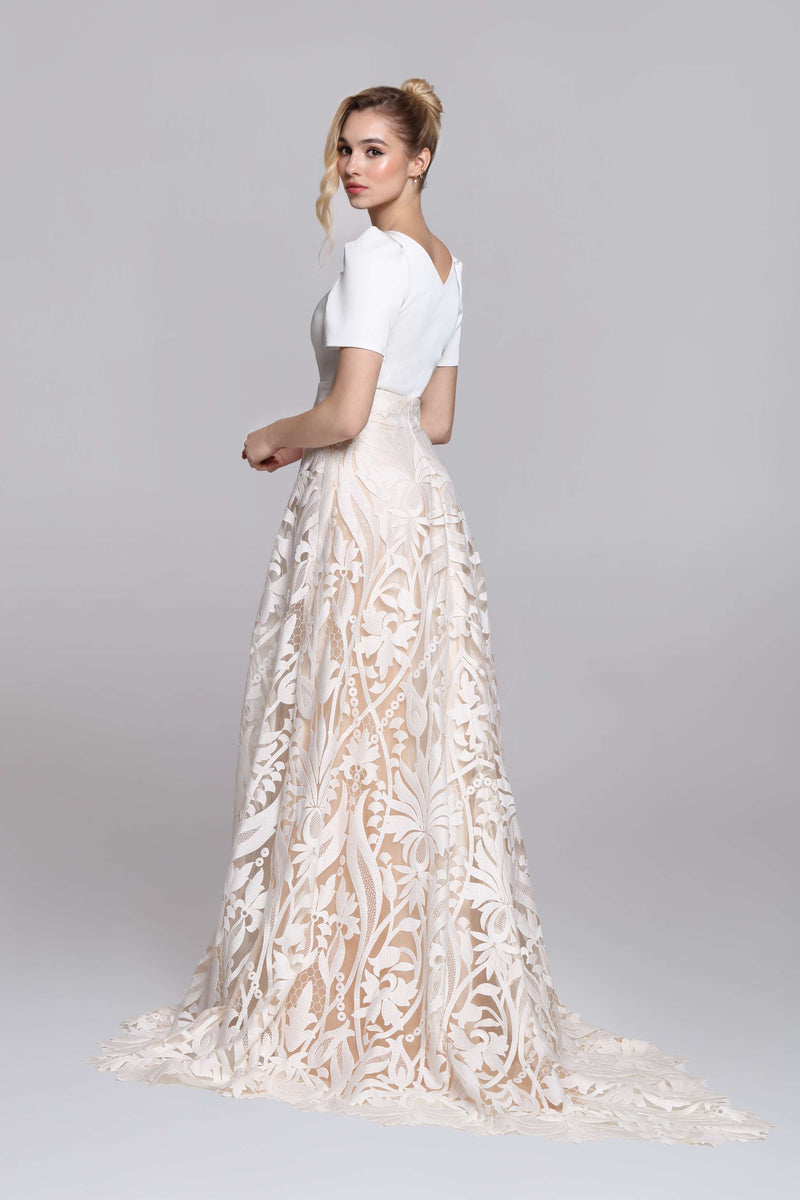 White lace skirt wedding cheap