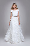 IMAN floral bridal skirt with 3d flowers and full circle volume.