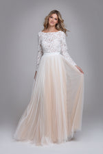 INES lace bridal top with long sleeves 