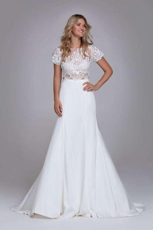 Bridal meramaid skirt in matt polyester satin