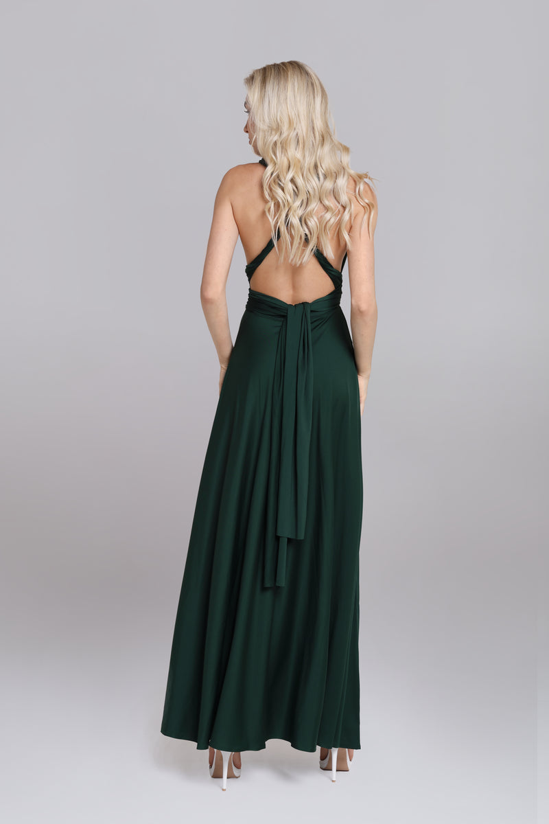 BRIDESMAID infinity wrap dress - Dark green SADONI BRIDAL SHOP | WEDDING DRESSES OSLO BRIDESMAID infinity wrap dress - Dark green SADONI BRIDAL SHOP | WEDDING DRESSES OSLO