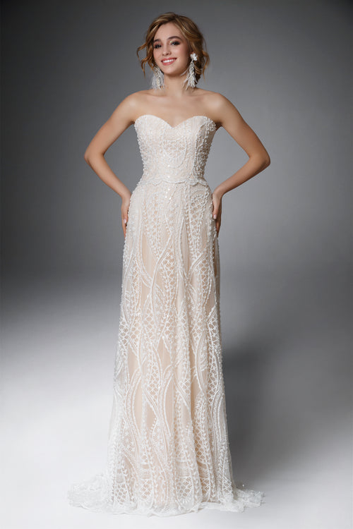 Luxurious crystal wedding dress
