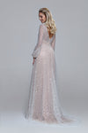 Luxurious wedding dress PASSION. Sequin tulle bridal dress with V-neckline. A-line big volume skirt. 