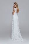 Sparkly wedding dress PERSIA. Boat neckline, V-back. Slip mermaid siluett with train