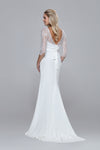 Wedding separates - lace top with 3/4 sleeves. Silk satin tie at waist.Mix&Match romantic.