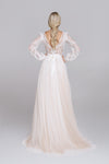 Bridal or evening skirt with draped soft tulle and nude tulle under layer.
