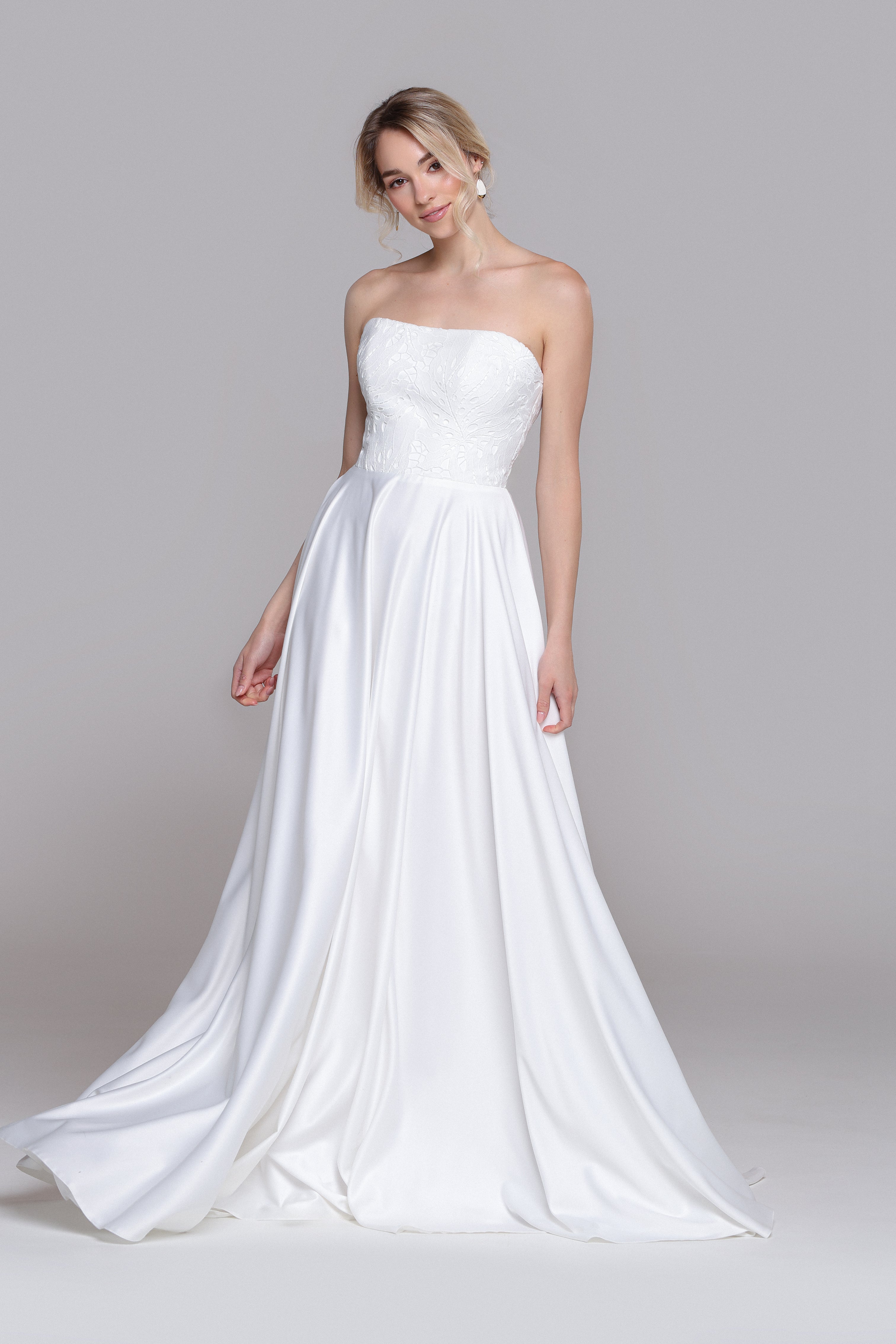 scandinavian wedding dress designers A Feathered Wedding Dress for a Scandinavian, Minimalist and Geometric Inspired Modern Wedding